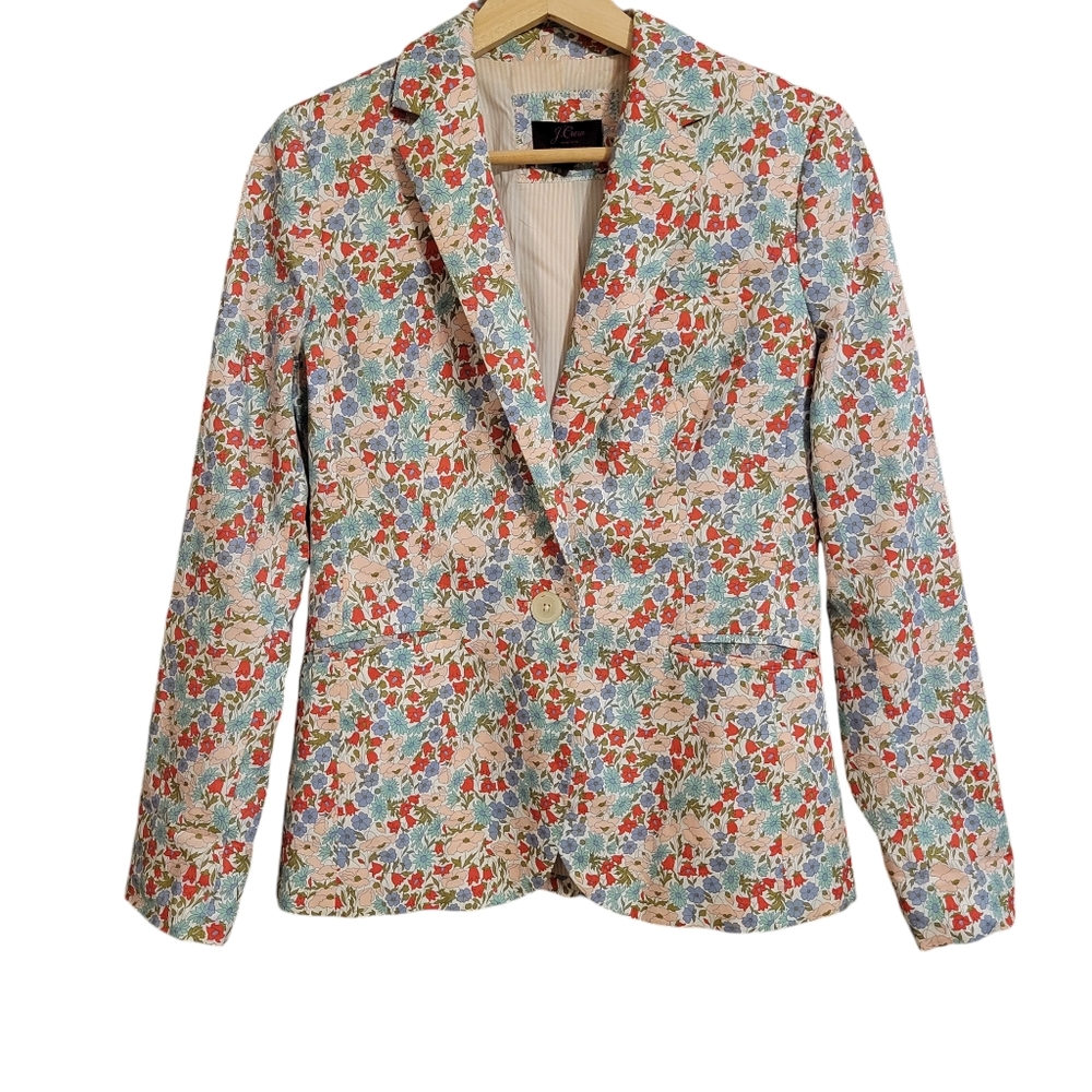J Crew Liberty Fabrics Ditzy Floral Cotton Blazer